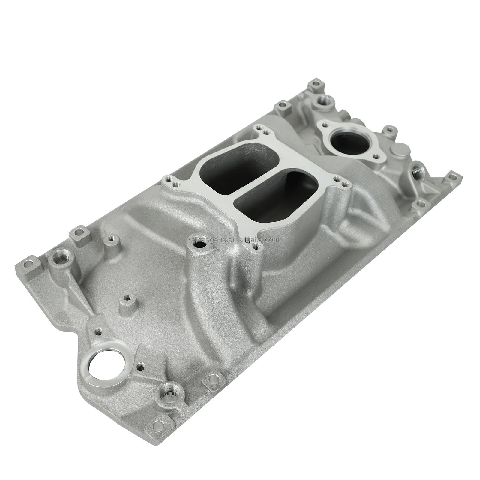 Dual Plane Satin Aluminum Intake Manifold For SBC Chevy Vortec 350 Heads