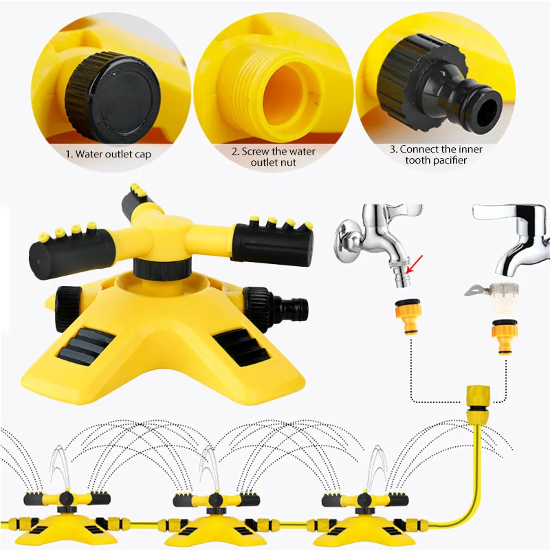 Automatic rotating nozzle Garden Watering Garden Irrigation Lawn Sprinkler plastic vortex sprinkler