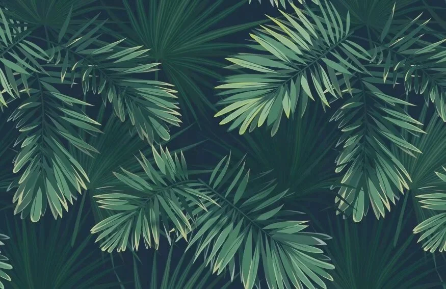 The most fashionable and trendy new high-end customized green leaf plant wall decoration wallpaper wall mural