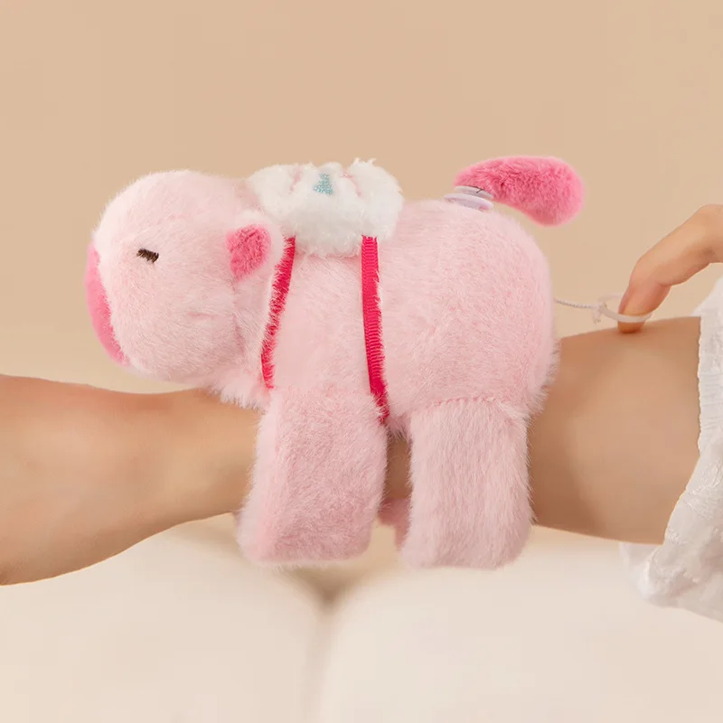 Capybara plush Forest Animal Hand Clap Bracelet Pat Belt Slap Panda Capybara Raccoon Monkey Bracelet Kapibala Plush Snap Ring