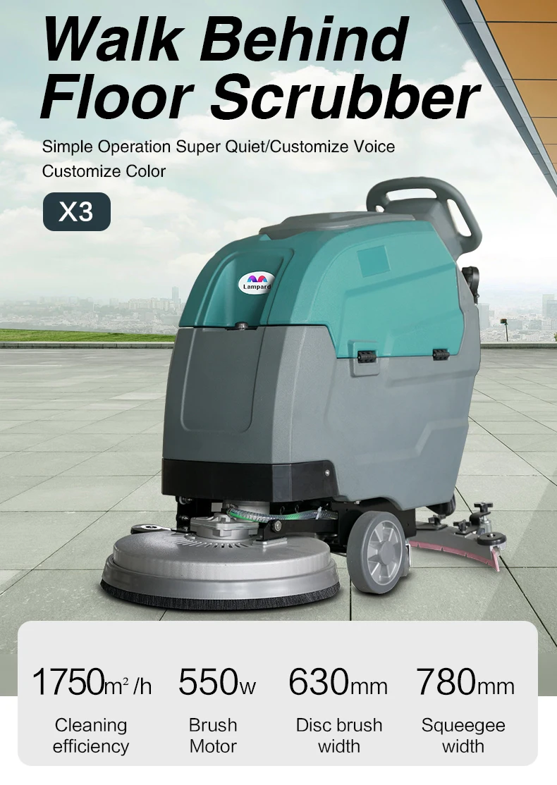 High Efficiency Automatic Commercial Electric Manual Industrial Floor Scrubber