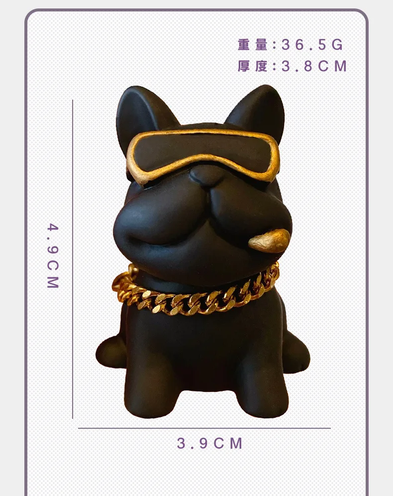 French Bulldog Tissue Holder-Artistic Resin Dog Animal Sculpture Versatile Decor for Home and Office