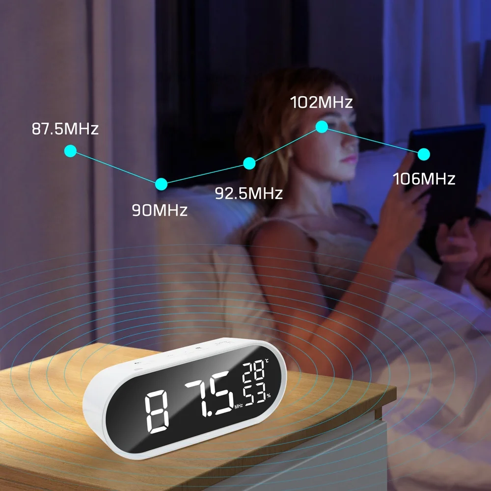 EVERTOP хорошие продажи цифровые светодиодные настольные часы FM-радио ET573