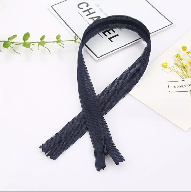 Spot color 3 nylon fabric edge invisible zipper skirt throw pillow women invisible zipper wholesale