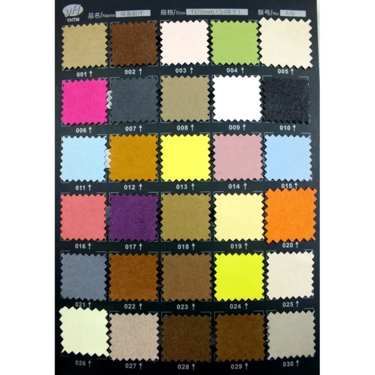 Newly design nonwoven synthetic leather microfiber coloful suede leather faux suede leather for decorative