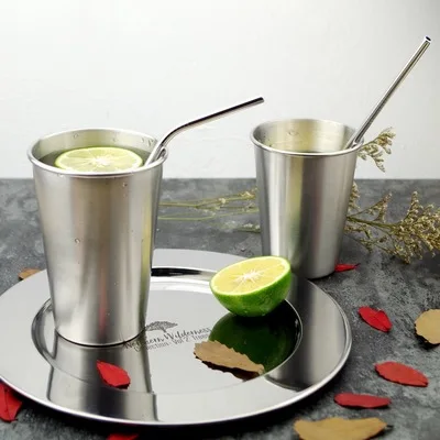 Northern Europe Style 304 Stainless Steel Spray Paint Beer Mugs Cold Water Drinks Cup