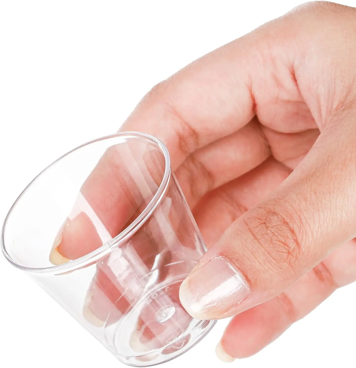 2oz PS Hard Plastic Shot Glasses Clear Disposable Thickened Shot Cups Mini Wine Testing Cups for Party Celebration