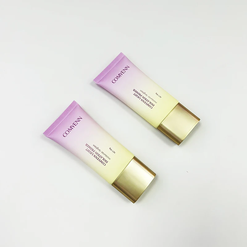 Custom Cosmetic Packaging Matte Gradation Color Flat Tube 50ml Sunscreen Lotion Cream Bottle Packaging Hand Cream Squeeze Tube