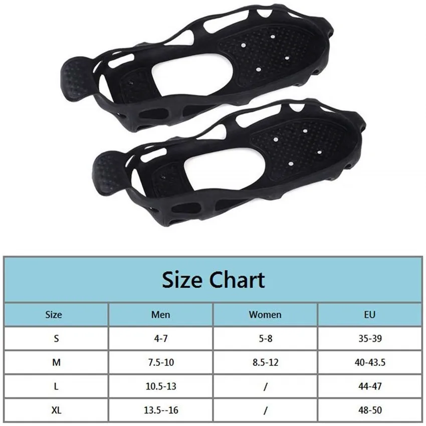 24 Studs Anti-slip Rubber Snow Ice Cleats Magic Spikes Non-slip Ice gripper