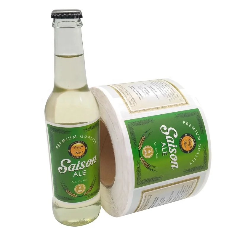 High Quality Glossy Polypropylene Adhesive Stickers Beverage Bottle Labels for Wine Beer Glass for Perfume Use