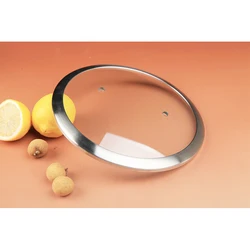 16/18/20/22/24cm bakelite knob C Type Toughened Glass Lid with 4mm transparent glass 201 stainless steel rim and 304 steam hole