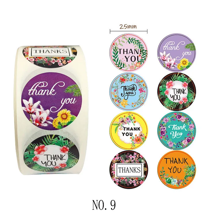 Custom Logo Printing Adhesive Packaging Thank You Label Stickers For Small Business
