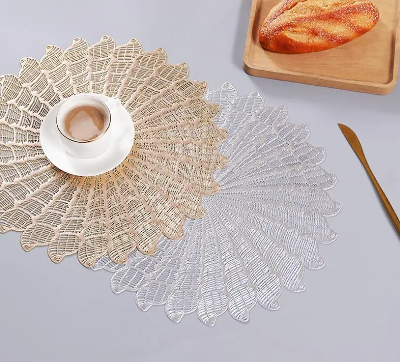 Eco-friendly Table Mat/placemat Placemat Mats & Pads Modern 7 Days KOREAN Round Sustainable Pvc,pvc Popular Foldable Gold Sliver