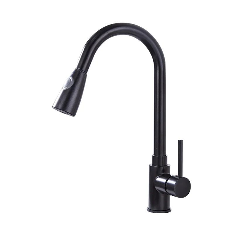 2021 faucet kitchen sink black stainless steel 304 water tap modern kitchen taps brass pull out kitchen mixer sink faucets