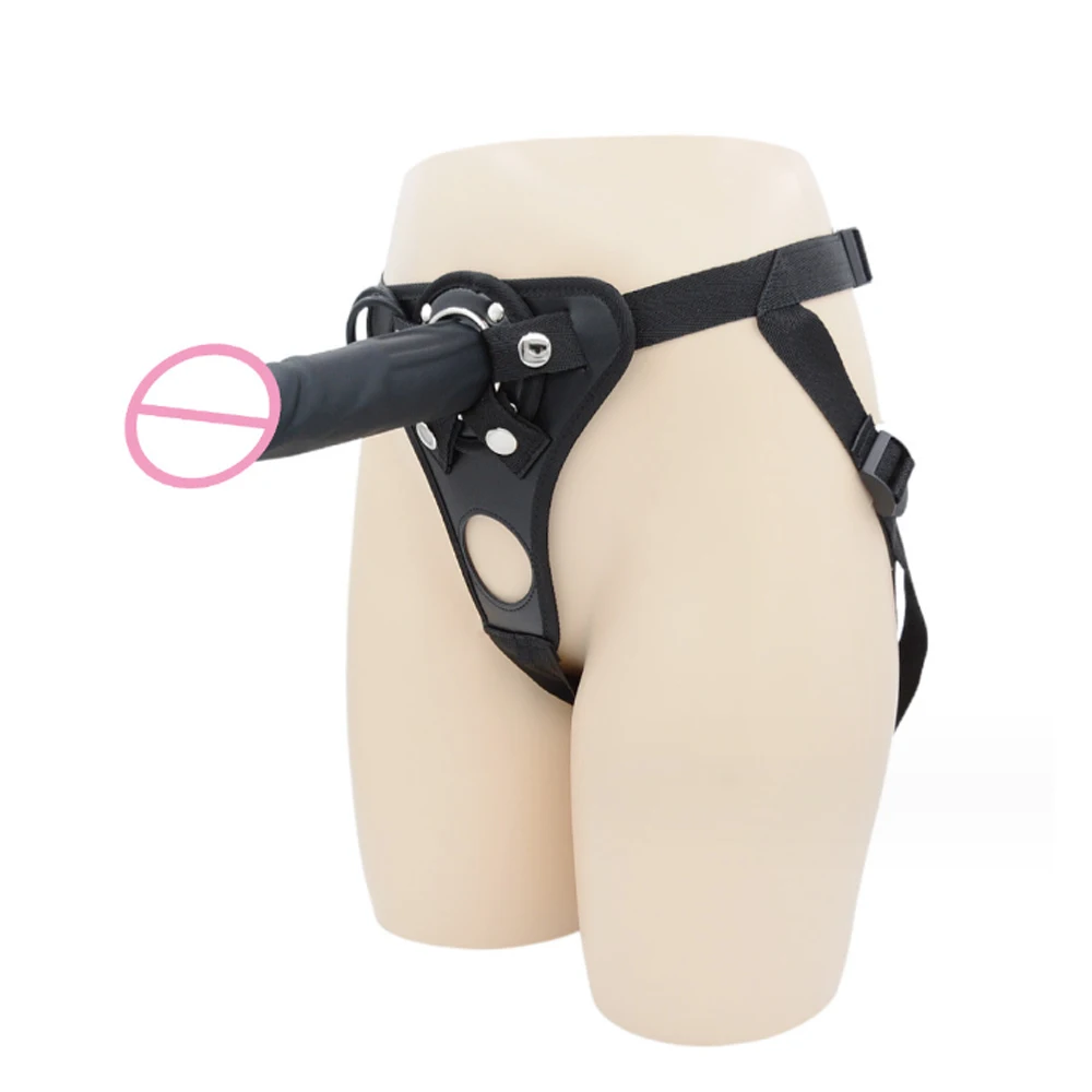 NEW Wearable Soft Silicone Dong Strap On double Dildo Panties Adjustable Harness Realistic Penis