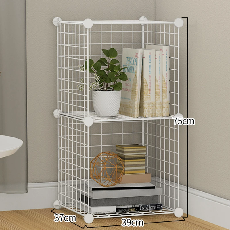 Multilayer wire grid diy metal storage shelf,living room balcony flower shelf
