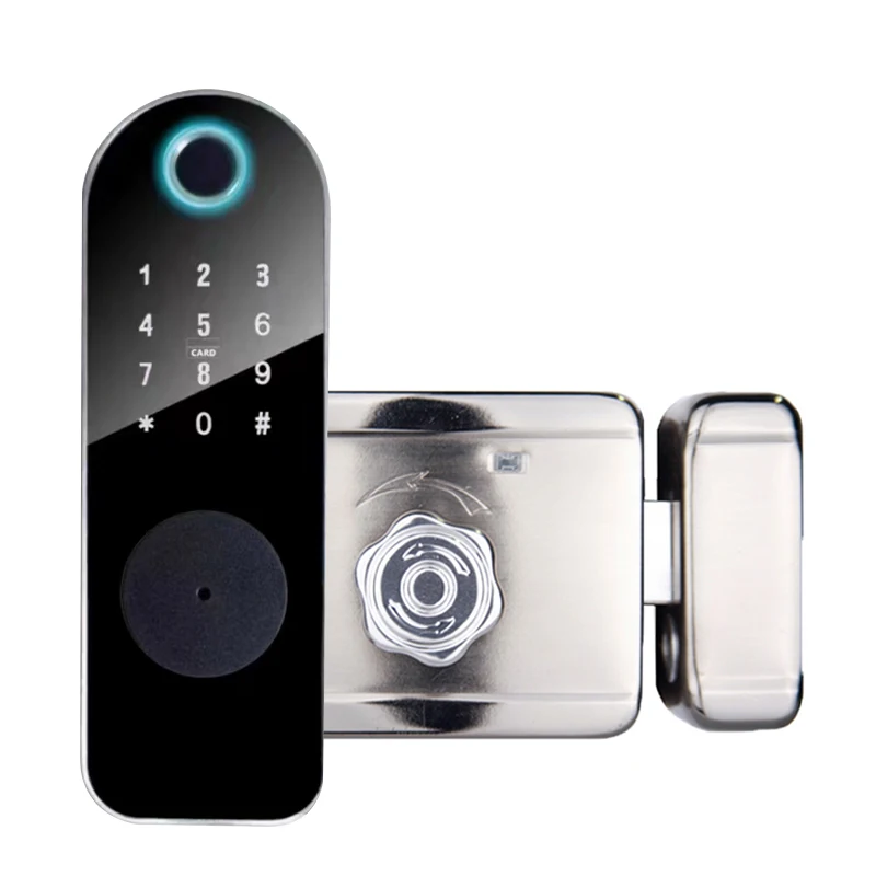 No Wiring Fingerprint office remote access Unlock Home Outdoor Security Gate Mortise Lock