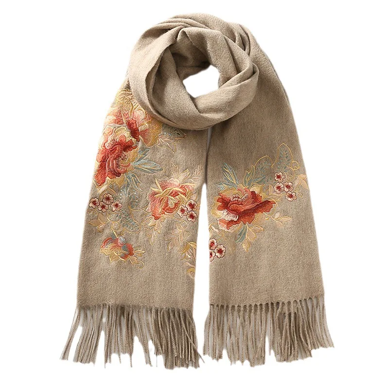 Pashmina Women Kashmiri Embroidery Stole Shawl Wrap Evening Wraps for Women Shawl Wrap Scarf