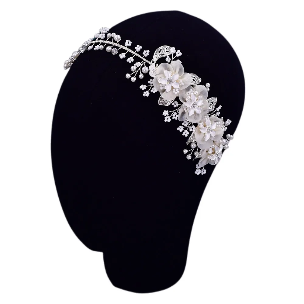 Модные женские свадебные головные уборы Свадебные аксессуары для волос с кристаллами и цветами тиары
