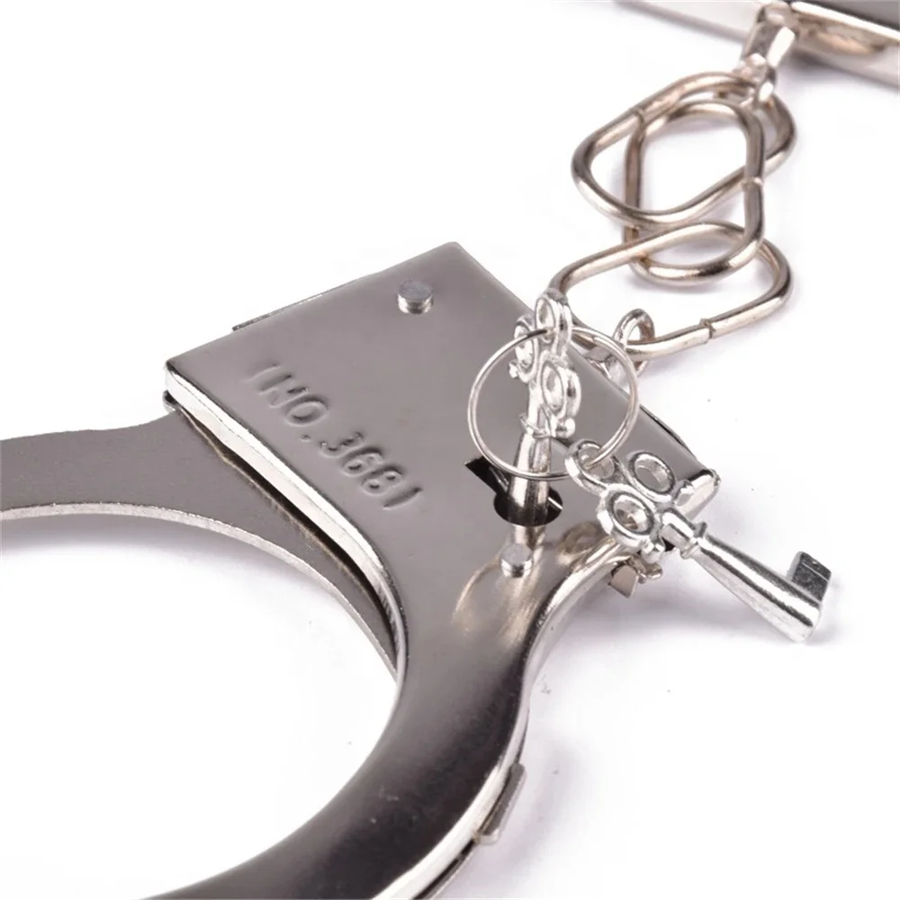 Fake Handcuff Prison Guard Prisoner Handcuff Halloween Cosplay Party Performance Stage Costume Accessories Prop