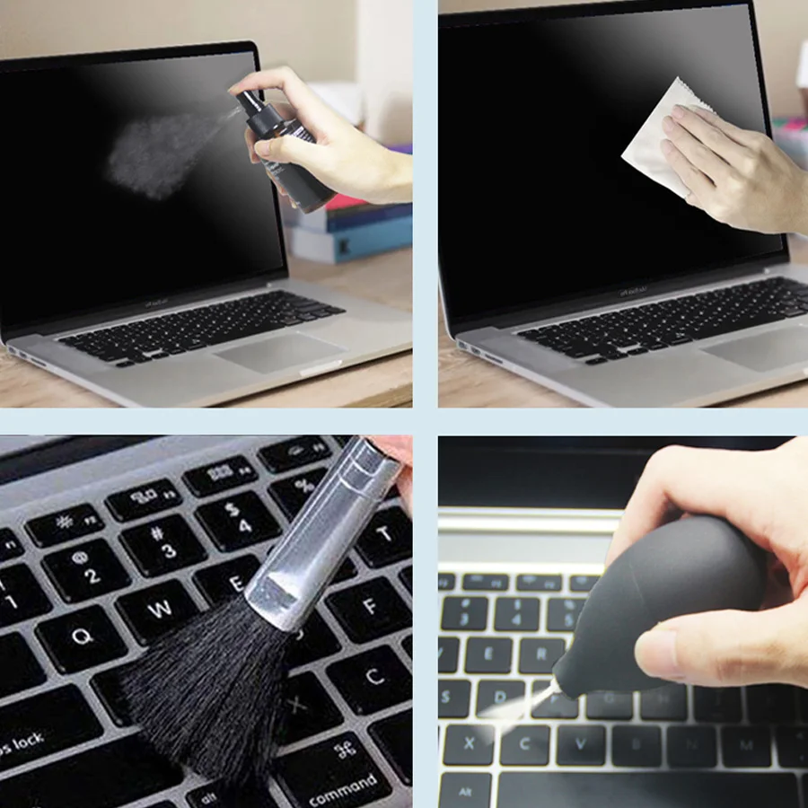 Custom computer cleaning cloth brush blower screen liquid  cleaning set