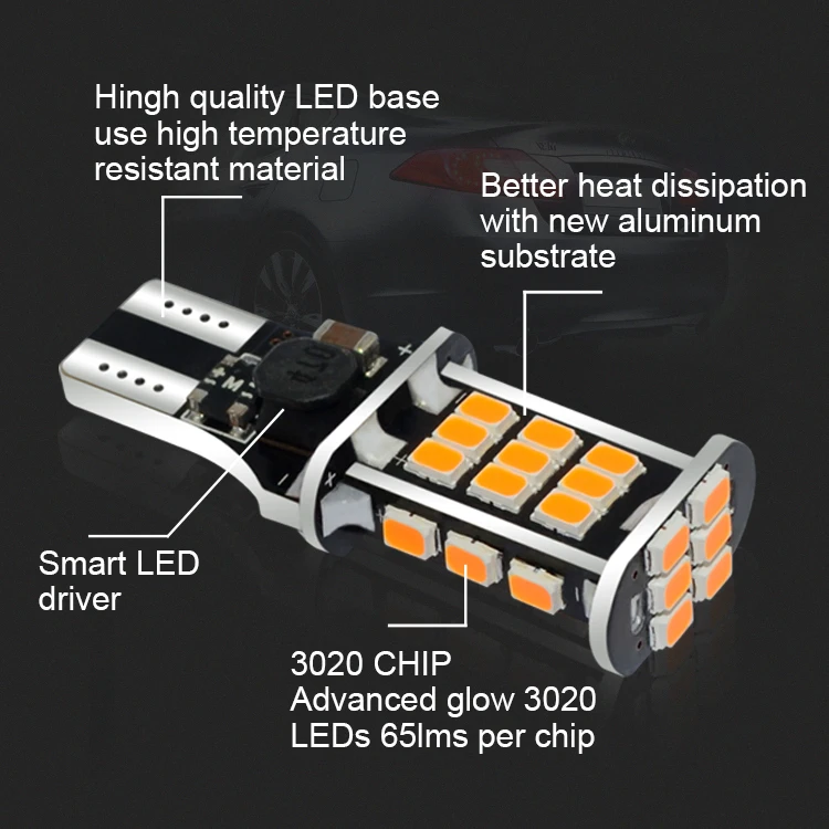  G-View America aftermarket popular strobe car led bulb t15 921 30smd 3020 canbus reverse light