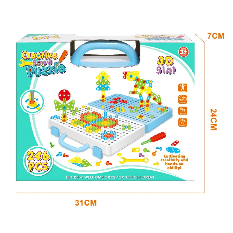 246PCS tool games plastic wrench screwdriver tool set toy intelligence toys building block educational screwdriver toys