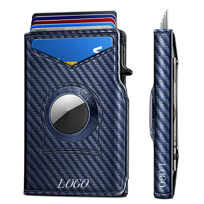 Hot Sale Pop Up Aluminum Metal Card Case Anti Theft Air Tracking Tag Wallet Slim  Rfid Blocking Money Clip Wallet