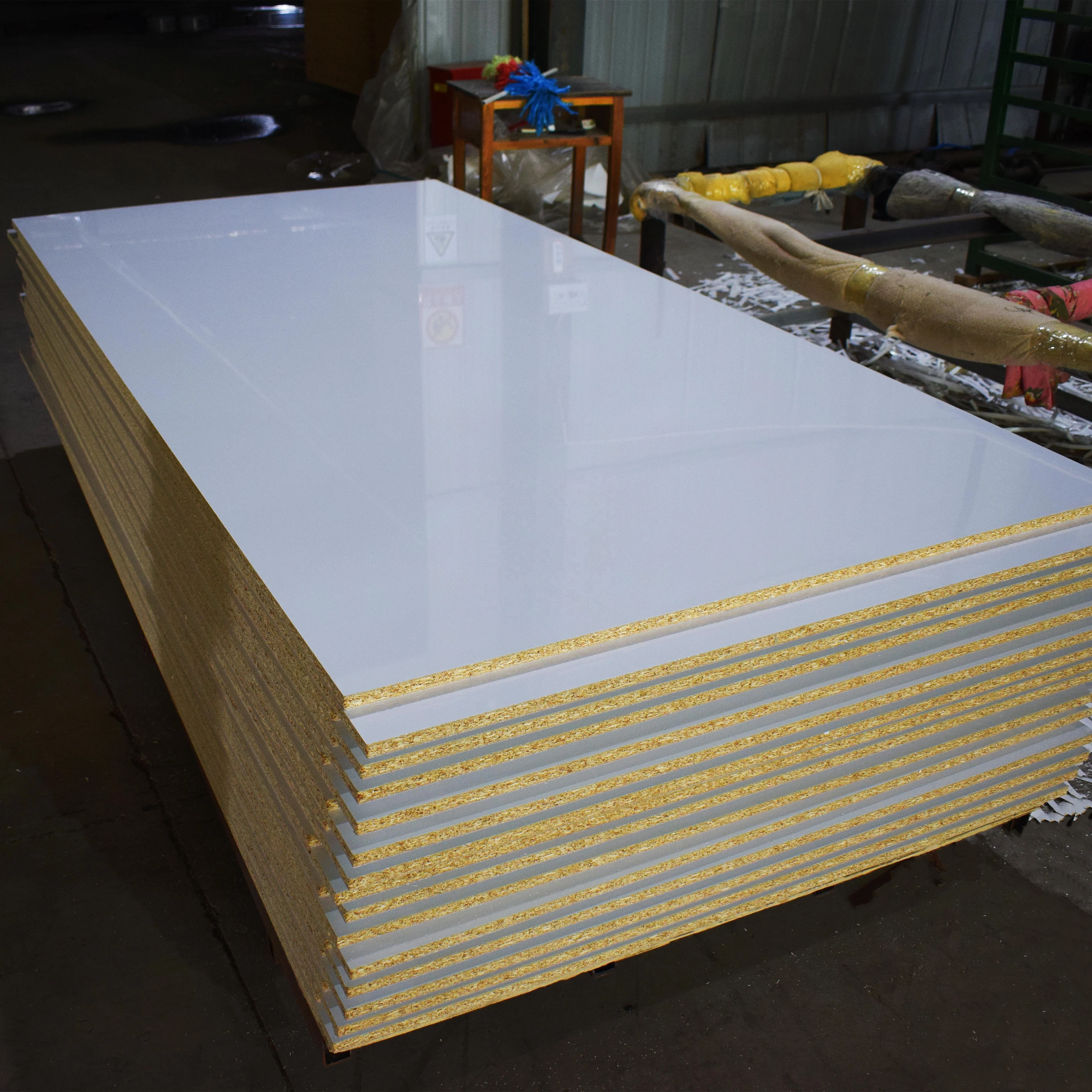 Custom  high glossy Titanium porcelain paper laminated engineered wood boards