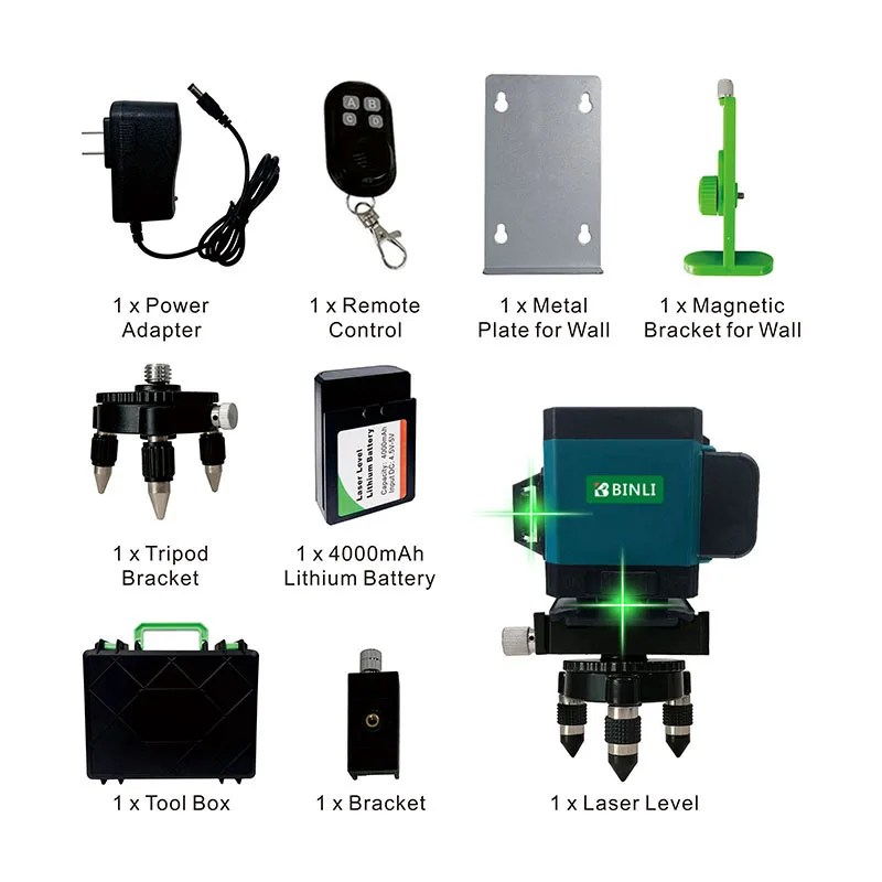 New Products Rotary 12 Lines Green 3D Laser Level