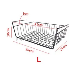 Iron Wire Kids Toys Hanging Under Shelf Storage Basket Metal Mesh Wire Shelf Hanging Document Organizer Office Storage Rack