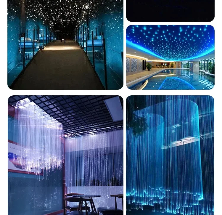 0.75mm*300pcs*3m plastic optical fiber bundle with RGBW 6W IP65 light source car/home LED fiber optic light starlight headliner