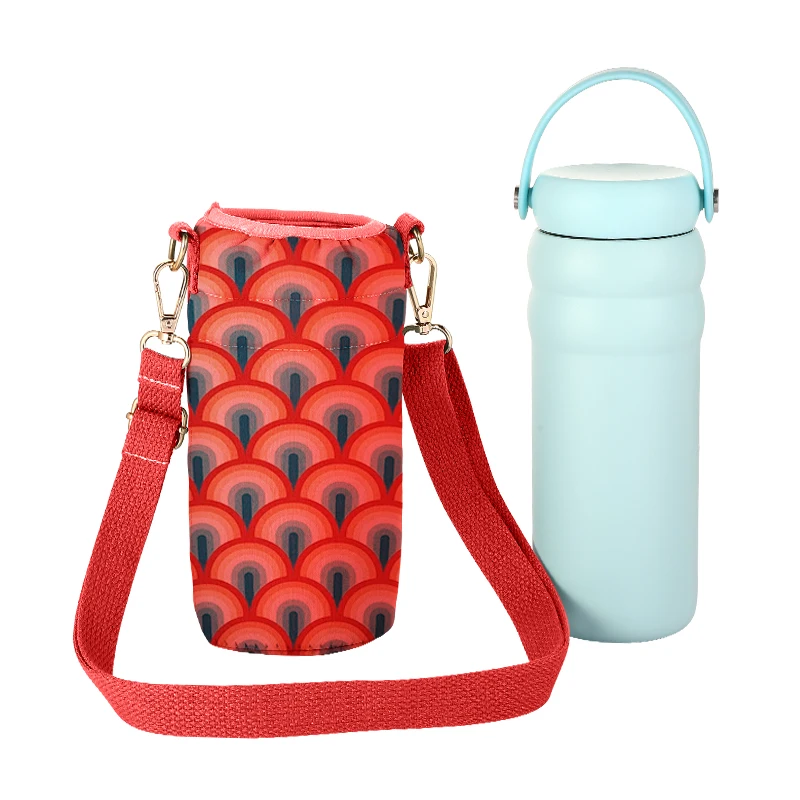 New Insulated Bottle Bag Vacuum Flask Thermo Bag Carrier  Carry Bag For Travel Picnic With Adjustable Shoulder Strap