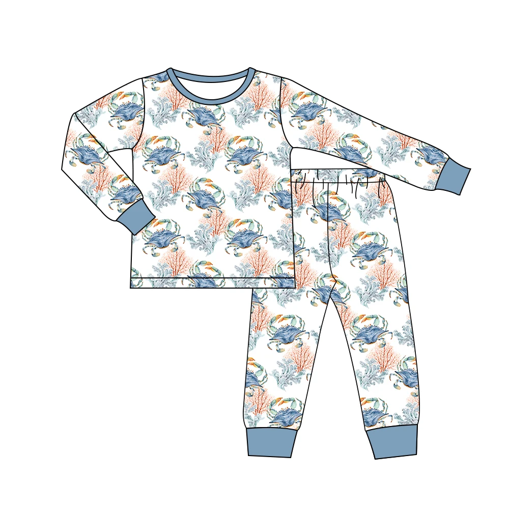 Children boutique home wear pajama pink pig long sleeve suit kids night wear baby autumn winter pajamas