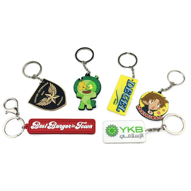 Manufacturer 2D 3D rubber soft PVC key charms holder cute accessories logo custom keychain