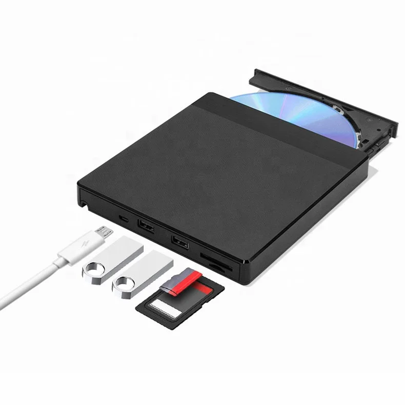 
4 in 1 External usb 3.0 hub cd dvd drive with SD TF Card slot for laptop Mac 
