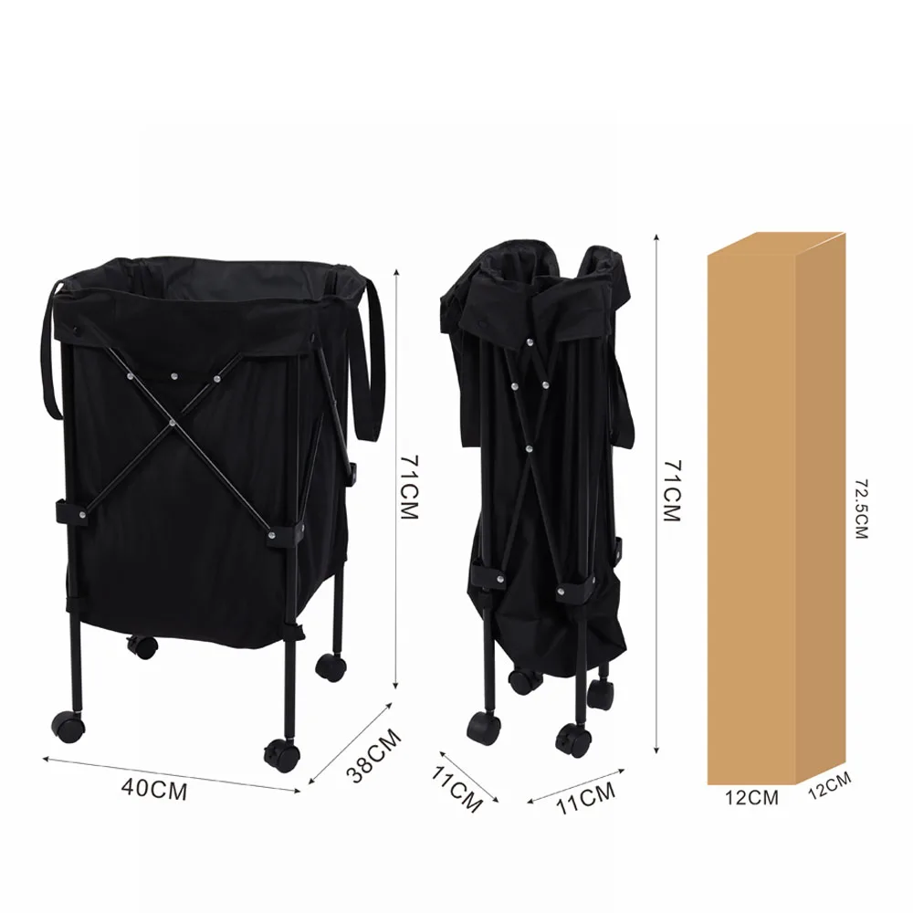 Factory ODM OEM Metal Frame Portable Dirty Clothes Basket Removable Oxford Cloth Dirty Clothes Storage Hamper with Wheels