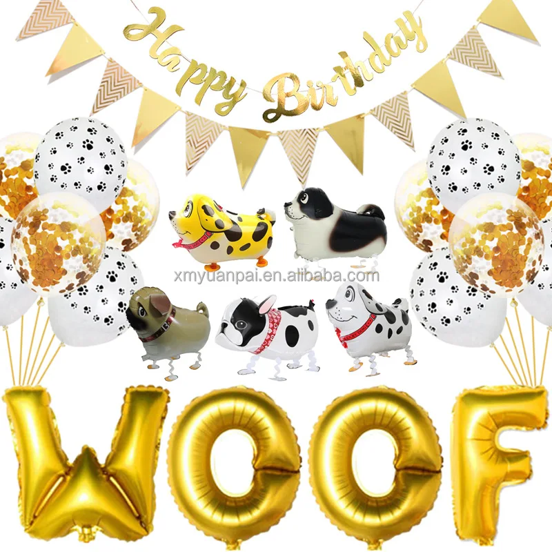Воздушные шары с надписью «WOOF» аксессуары для вечеринки в виде собаки ходячие животные воздушные домашних животных на день
