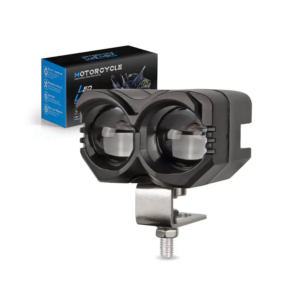 Motorcycle Mini Driving Light Dual Colo Headlight Auxiliary Spotlight Lamp R ATV Scooter Moto Fog Light for Motorcycle