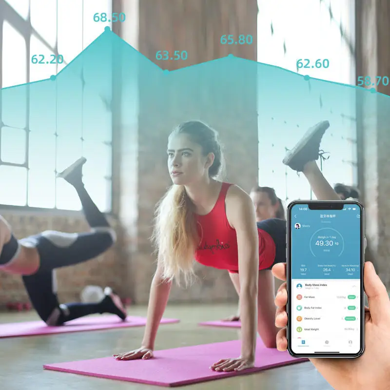 Good Quality 180kg 4mm Thickness Glass Body Bathroom Digital Household Smart Scales Bmi Weight Scale