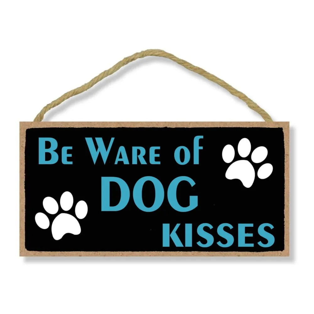 Dogs Welcome People Tolerated Wood Decorative for Wall and Door Hanging Plaque Funny wood Dog