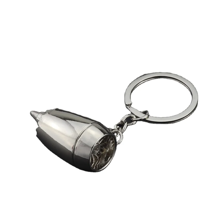 Aviation gift 3D aircraft engine metal key chain pendant