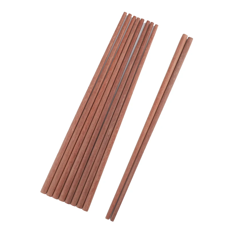 5 pairs of red sandalwood chopsticks in bamboo boxes, reusable, non slip, moisture-proof, and heat-resistant chopsticks