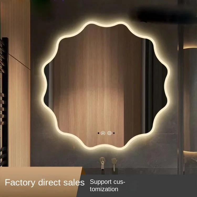 Top quality Factoryhot sales hotel HD bathroom mirror led Anti-fog mirror Touch screen light polygonal smart vanity mirror