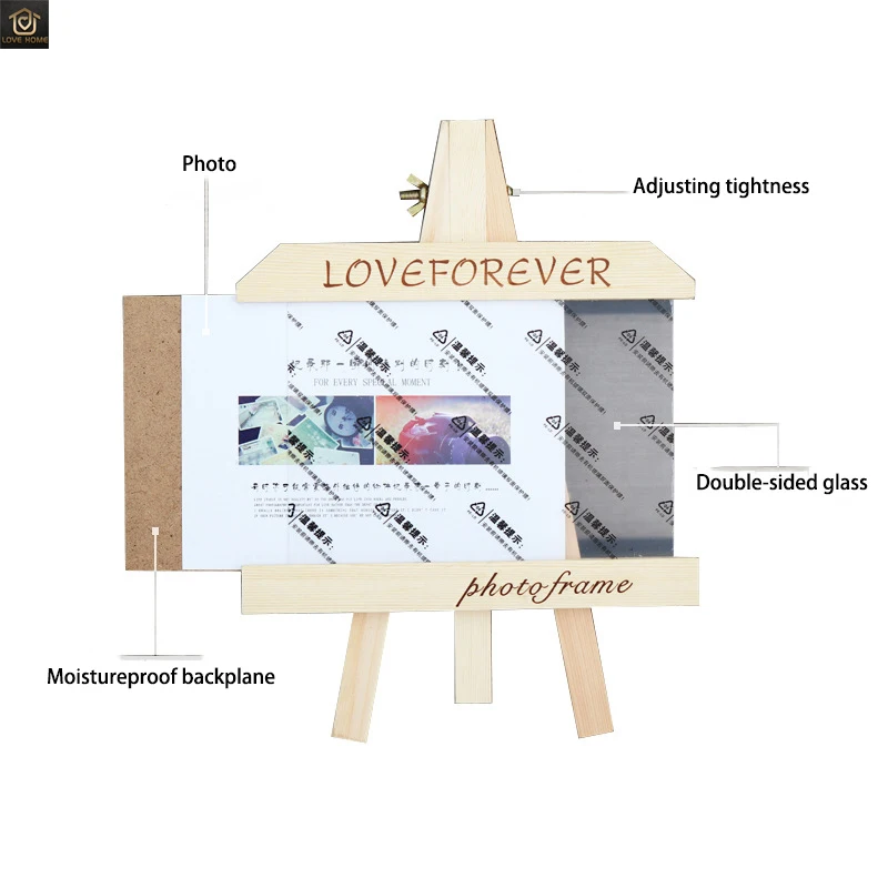 
Pine wood photo frame easel photo frame multi-size custom picture frame wedding birthday gift 