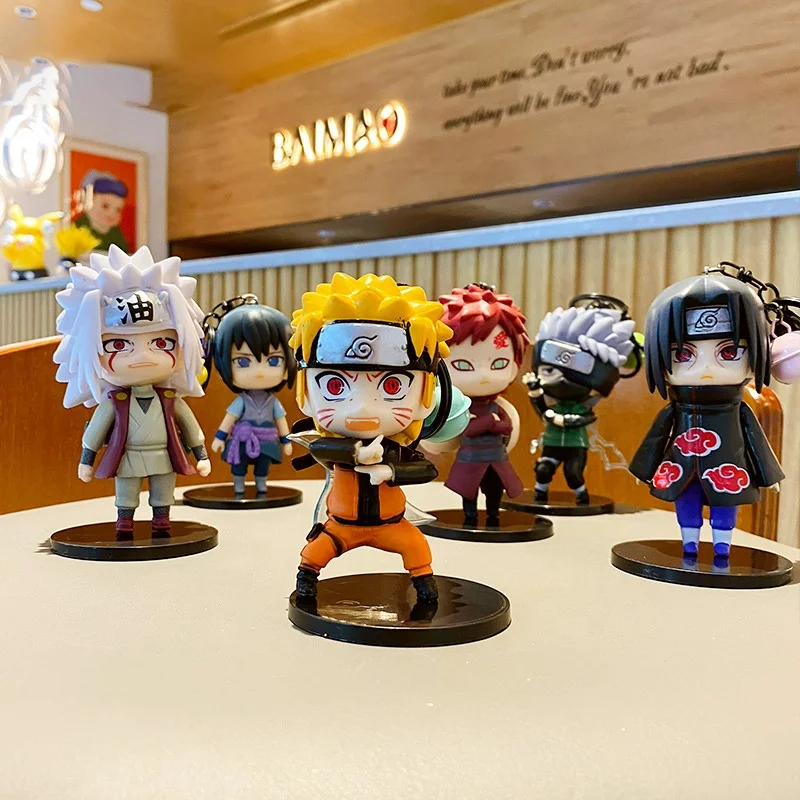 New arrivals Japanese Anime keychain resin crafts Sasuke Itachi Kakashi tsunade Narut metal Keychains action figure for kids