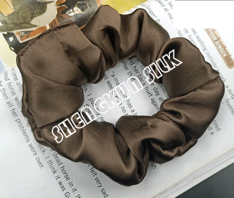 Wholesale Customized 100% 6A Grade Real Silk Scrunchies Hair Bands Good for Hair