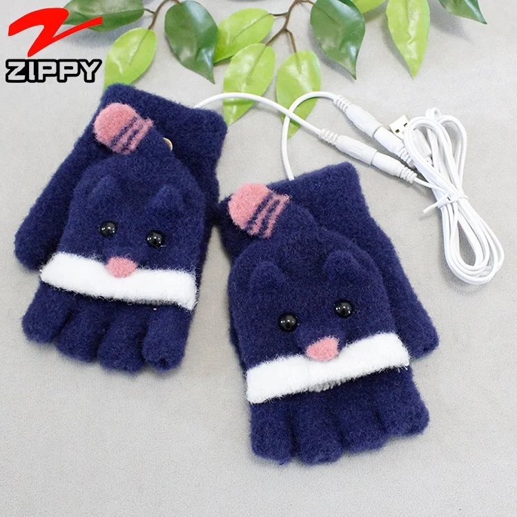 wholesale women workout cotton hand warm knitted wool winter heated gloves