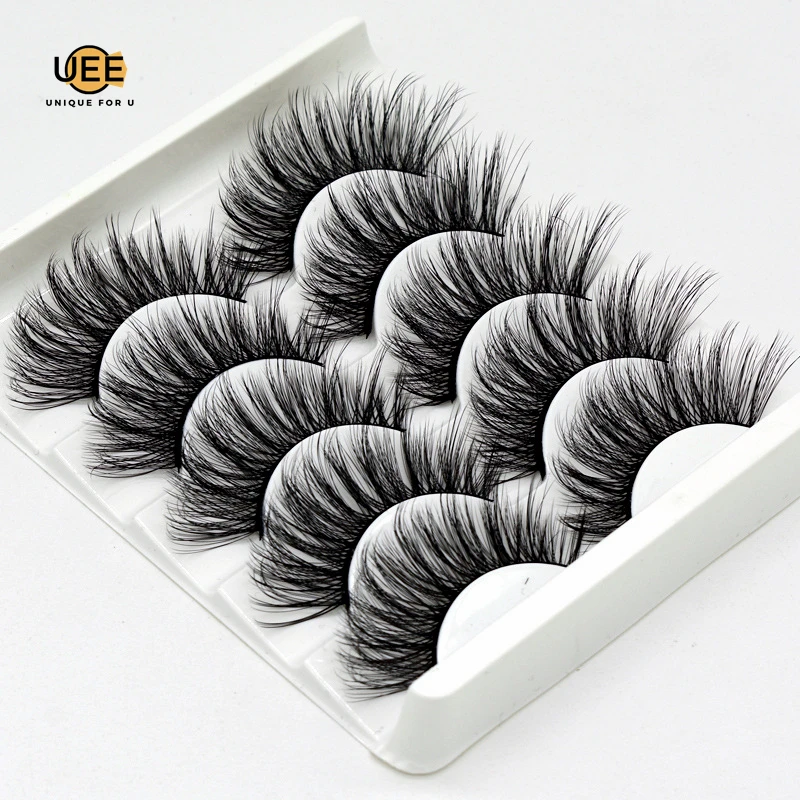 
Wholsale 3D Natural Synthetic Fiber Strips Faux Mink Eyelashes 10mm 15mm 20mm LashBook Pack 5 Pairs/Tray Lash Book Lashes Kit 