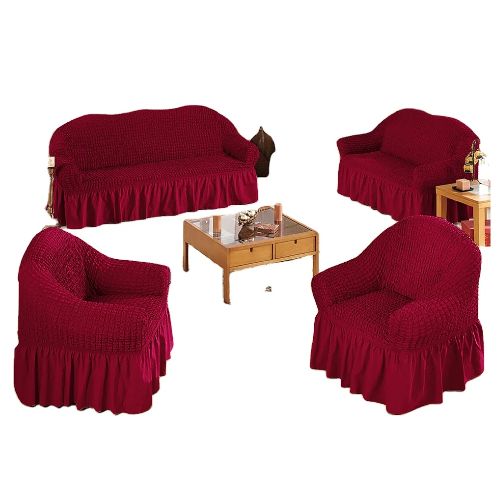 Solid color elastic sofa cover stretch sofa corner sofa cover 1/2/3/4 seat full wrap cover